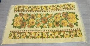 Dundee Bath Towel Golden Crown Fringe Floral Bathroom USA Yellow Co-Ordinate - Picture 1 of 10