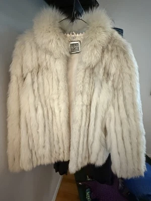 Abrigo chaqueta vintage de piel de zorro azul real Saga Fox para mujer talla L Foto 1 de 4