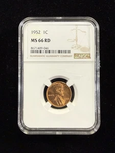 1952 1C Lincoln Wheat Cent NGC MS66 RD #558 - Picture 1 of 6