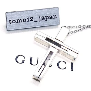 Authentischer Gucci 925 Sterlingsilber Kreuz Anhänger Halskette Unisex Italien aus Japan - Bild 1 von 7
