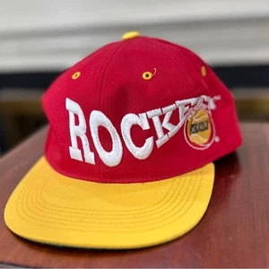 Vintage Houston Rockets Snapback G Cap Mütze NBA rot gelb Schriftzug Logo Jamaika - Bild 1 von 11