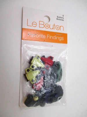 Le Bouton Favorite Findings Planes, Trains & Autos Shank buttons 9pcs Cars - Image 1 of 4