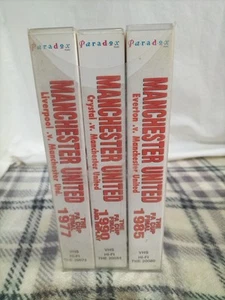 VHS Fußball Videos Manchester United F A Cup Finale 1977 1985 & 1990 3er Set - Bild 1 von 4