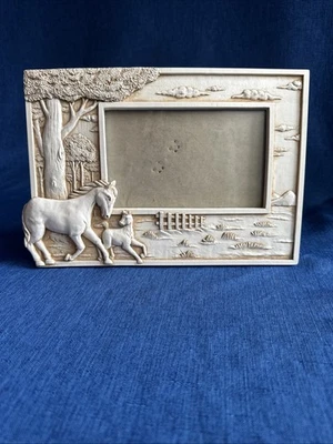 Horse Picture Frame Equestrian 3D Textured 10” X 7”  With 3 1/2” X 5 1/2 Opening - Image 1 of 4