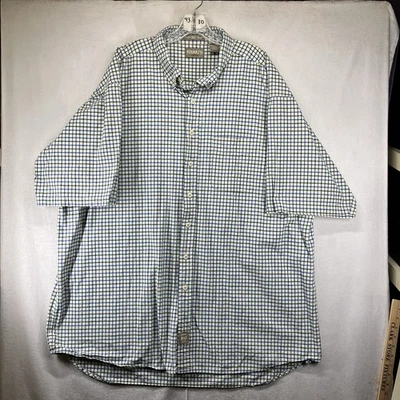 Camisa Oxford Grossa Masculina 3XLT ALTA com Botões Todo Algodão Bege Azul Verde Xadrez - Imagem 1 de 4