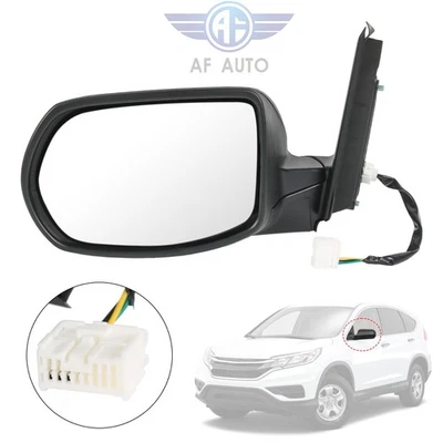 Espejo retrovisor lateral izquierdo negro texturizado eléctrico para Honda CR-V CRV 2012-2016 Foto 1 de 4