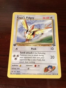 KOGA’S PIDGEY 80/132 - Gym Challenge - VINTAGE WOTC Pokemon Card - NM - Picture 1 of 2
