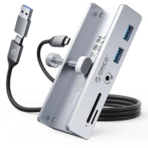 USB Hub 3.0, Clamp USB Hub with Extra Power Port, Aluminum 4-Port USB Adapter - Picture 1 of 2