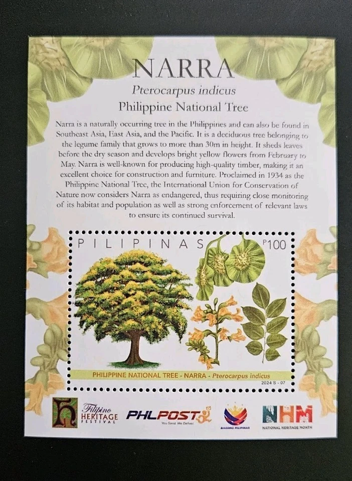 FILIPINAS 2024 SELLO ÁRBOL NACIONAL NARRA MANILA PHLPOST Foto 1 de 1