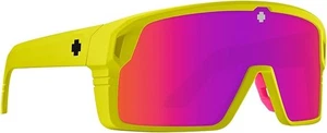 Spy Sunglasses Monolith Matte Neon Yellow  Happy Purple Mirror Polarized - Picture 1 of 5