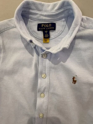Polo Ralph Lauren Shirt Boys 8 Light Blue Button Down Short Sleeve Pony Logo - Image 1 of 4