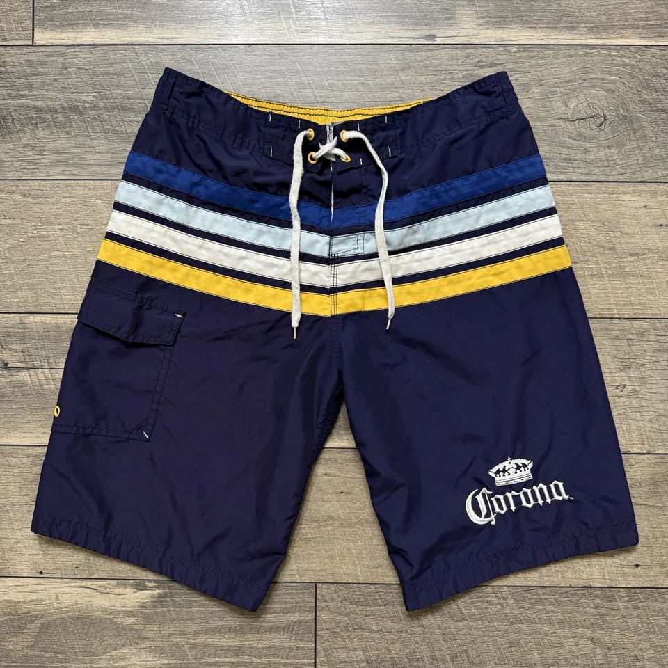 VTG Corona Beer Swim Trunks Script Spellout Lined Board Shorts Beach Mens Small - Image 1 of 4