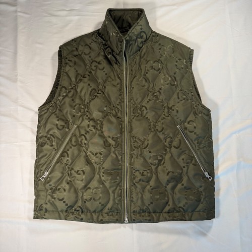 Giubbotto piumino Gucci Jumbo GG Canvas verde taglia 48 come nuovo