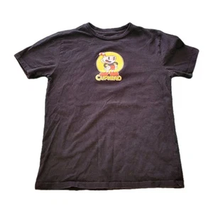 Cuphead T-Shirt Youth L Black Cotton Graphic Tee Studio MDHR  - Picture 1 of 7