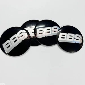 4 adesivi BBS da 56 mm copricerchi coprimozzo cerchi in lega wheel stickers neri - Foto 1 di 6