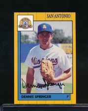 1990 Grand Slam Minor League San Antonio Missions Dennis Springer signed auto 