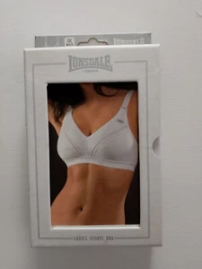 New Lonsdale White Womens Sports Bra 32C price label £22.99 - Picture 1 of 5
