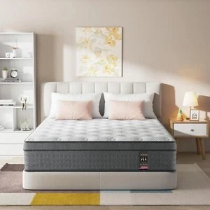 14" Gel Memory Foam Mattress Twin Full Queen King Size Hybrid Spring in a Box - Picture 1 of 11