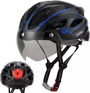 Adult Bike Helmet LED Light Magnetic Goggles Adjustable Breathable Cycling - Picture 1 of 12
