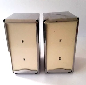 Vintage Metal Café Diner Chrome Spring Action Napkin Holder 2 Each - Picture 1 of 4