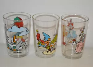 Lot 3 verres à moutarde lapin BUGS BUNNY WB dessin animé 10cm vintage Amora 1977 - Foto 1 di 10