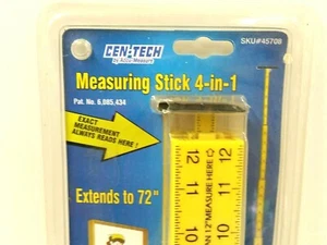 Cen-Tech 4 in 1 Measuring Stick 45708, Level, Compact, then Extends to 72" NOS - Picture 1 of 4