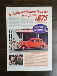 Anuncio Studebaker Commander original de página completa a color de colección 1938 - Imagen 1 de 1