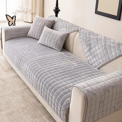 Funda de sofá de terciopelo funda de sofá de piel sintética lavable funda de sofá de felpa anti silpa  Foto 1 de 4