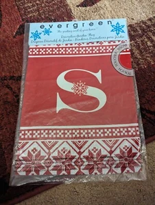 Dekorative Gartenflagge immergrün mit Monogramm 18 Zoll x 12,5 Zoll - Bild 1 von 5