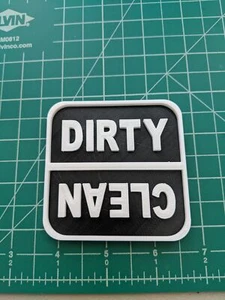 Dishwasher magnet rounded corners sign Clean Dirty 3D Printed - Picture 1 of 4