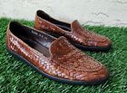 Cole Haan Bragano Italy Brown Woven Leather Loafers Slip-On Shoes Men's 8