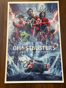 GHOSTBUSTERS FROZEN E Signed Movie Poster 11x17 with COA - Authentic Memorabilia - Picture 1 of 6