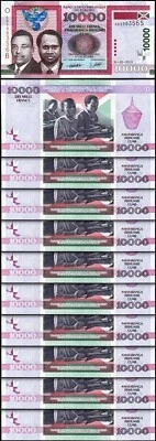 Burundi 10000 Francs 31-10- 2013, UNC, 10 Pcs LOT, P-49b - Image 1 of 4