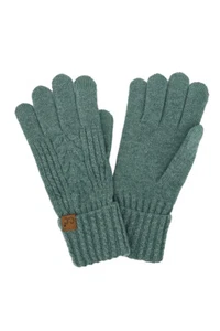C.C Exclusive Women's Winter Solid Color Cable Knit Winter Gloves - Picture 1 of 6
