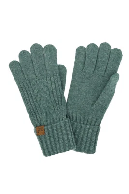 Guantes de invierno C.C Exclusivos para mujer de invierno de color liso tejidos con cable Foto 1 de 2