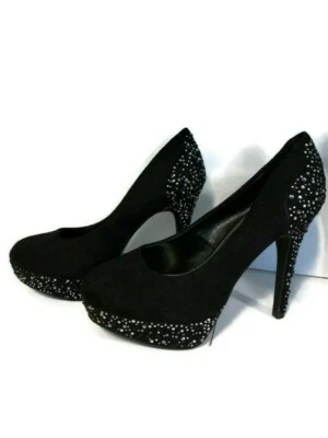 LimeLight, куклы, черная замша насосы со стразами каблуки женщин Sz 7 - Изображение 1 из 3