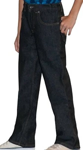 Pantalones de mezclilla azules descoloridos Glory para niños calce relajado cintura ajustable talla 7 y 8 regulares - Imagen 1 de 9