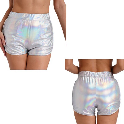 Women Shorts Stretchy Bottoms Sexy Boyshorts Sparkly Hot Pants Rave Underpants - Image 1 of 4
