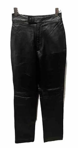 NWT Excelled Black Genuine leather pants big Pockets, Belt Loops, Lined Size 4 - Picture 1 of 5