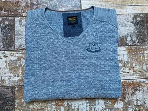 PME Legend Herren Pullover blau V-Ausschnitt Baumwolle Größe L - Bild 1 von 6