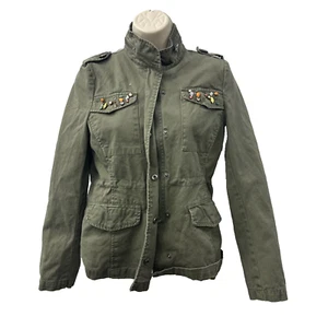 Vintage Jolt Embellishments Women XS Brown Military Jacket Patches - Picture 1 of 9