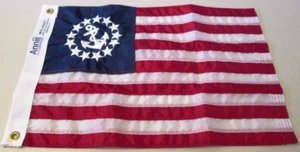 24x36" Yacht Ensign Nautical Boat Flag Sewn Anchor Sewn Stripes Made in USA - Picture 1 of 2