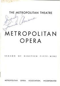 Lucine Amara Autographed 1959 Metropolitan Opera Program Pagliacci - Picture 1 of 1