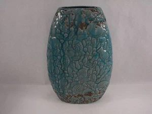 Large Oblong Flat Nautical Beach River House Marine Fish Flower Vase 00101010 - Picture 1 of 5