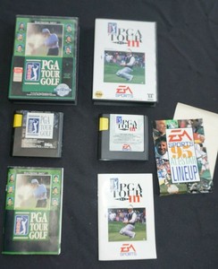 PGA Tour Golf  and PGA Tour Golf III Sega Genesis 1991-92 Complete 2 Game Lot