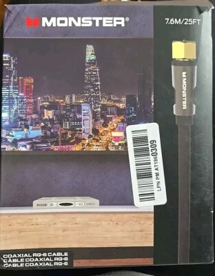 Monster Coax Cable 25ft Gold Plated Coaxial RG-6  - Image 1 of 2