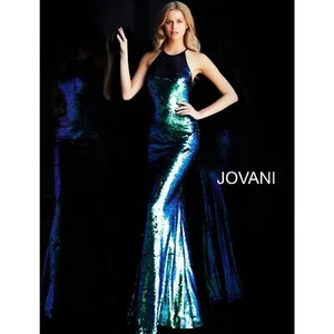 Jovani 2-Way Sequin Halter Mermaid Prom Dress size 4 - Picture 1 of 6