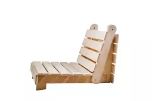 Wooden Sun Lounger, Natural Eco Pine Futon for Patio, Lawn, Home, Japan Style