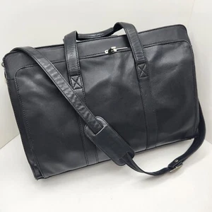 Dilana briefcase men's black leather laptop bag office business travel career - Picture 1 of 12
