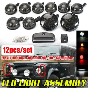 12x Smoke LED Light Deluxe Upgrade Kit Lamp For Land Rover Defender 90 110 130 - Picture 1 of 13